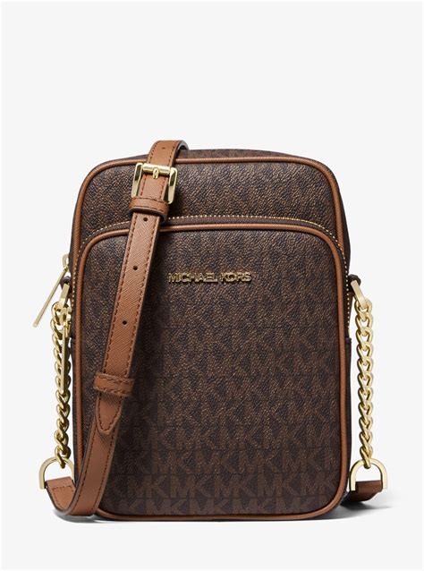 michael kors braun jet set travel|Jet Set Travel Small Logo Crossbody Bag .